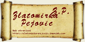 Zlatomirka Pejović vizit kartica